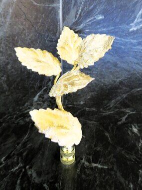 Vintage Italian Tole Lamp Finial, Gold Leaf Patina, Gift Boxed